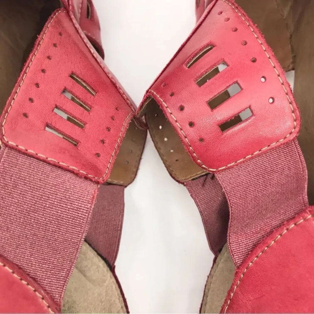 Remonte Dorndorf Red Leather Laser Cut Slip On Closed Toe Gladiator Shoes - Picture 11 of 16